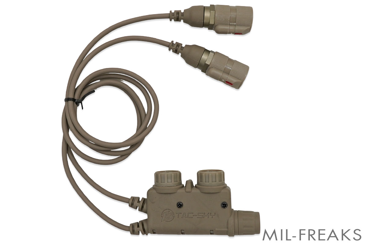TAC-SKY Ops-Coreタイプ デュアルチャンネル PTTマイクスイッチ 6ピン アーバンコネクター TAN
