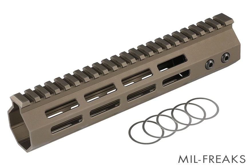 Airsoft Artisan Stubborn Muleタイプ OCTAGONAL ハンドガード 9インチ ブラウン AEG/GBB/MWS/PTW用