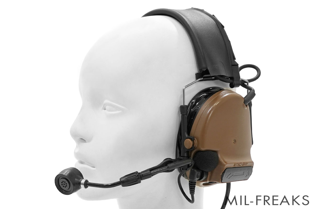 TAC-SKY Comtac V タイプ ヘッドセット ミリタリースタンダードプラグ コヨーテブラウン
