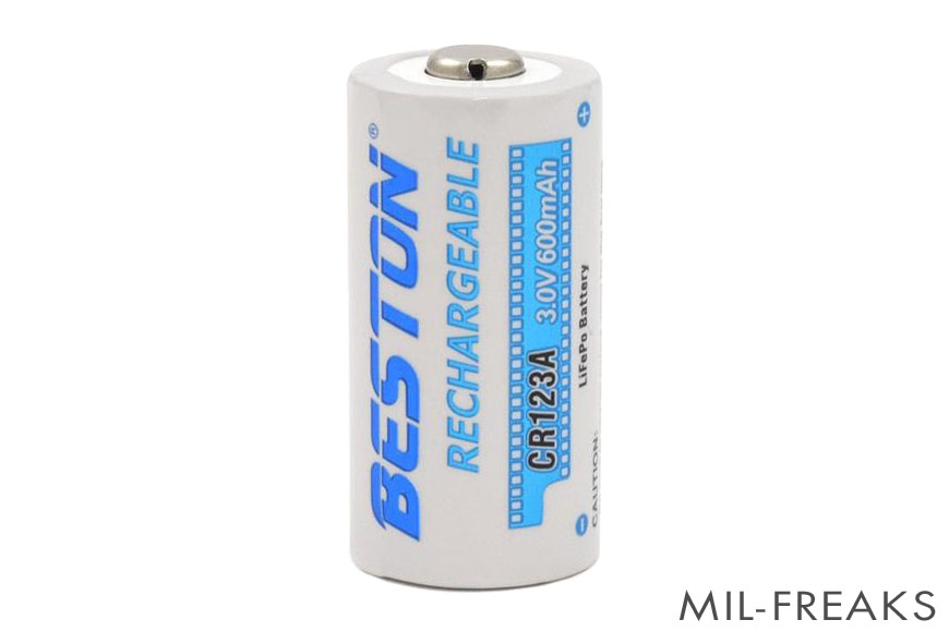 BESTON CR123A 互換 充電式 リチウム電池 600mAh