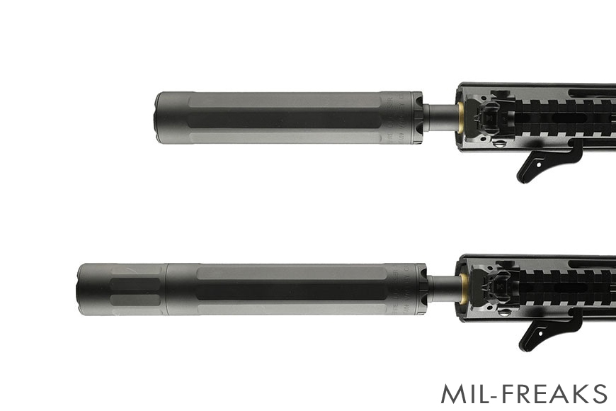 Airsoft Artisan SureFireタイプ RYDER 9M-TI 9mm用サプレッサー ショート/ロング 長さ可変 逆ネジ14mm ブラック