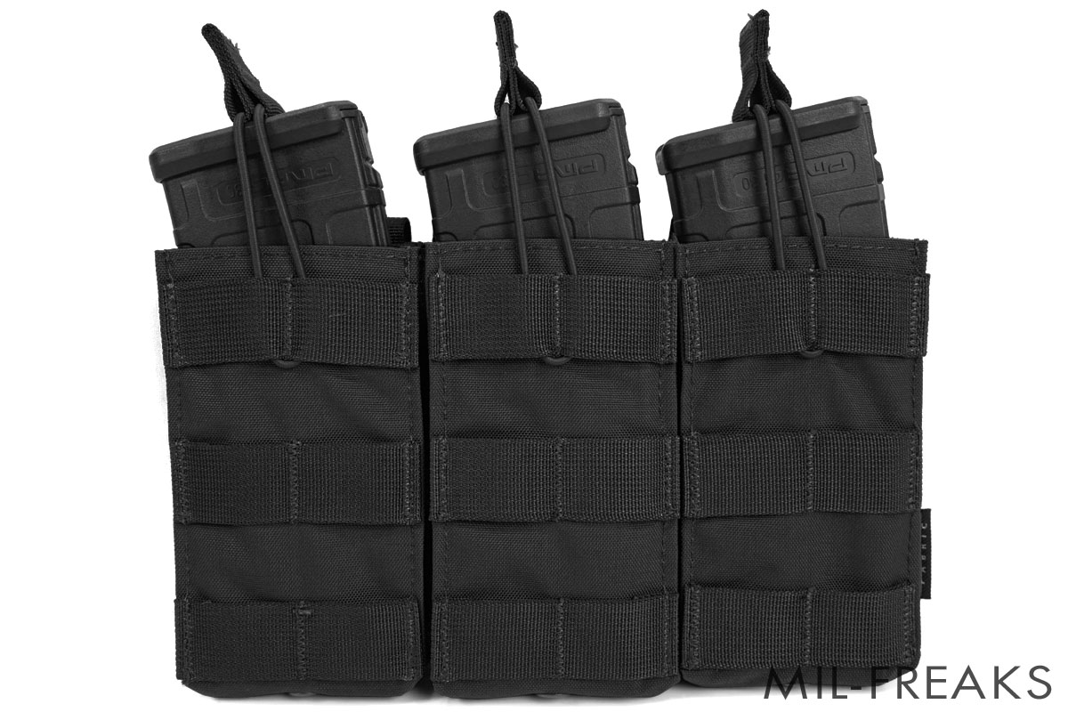 TMC MOLLE オープントップ AK/M4 トリプル マガジンポーチ ブラック