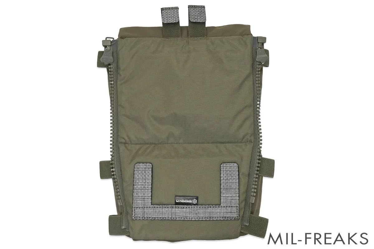【ハレクラに】バックパック増加パネル　レンジャーグリーン SHEKKIN GEARS Ferroタイプ Back Panel Double Pouch ZIP ON バック