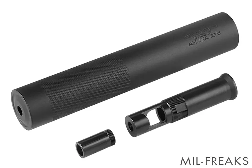 Airsoft Artisan AE OPSタイプ Mk12 SPR サプレッサー + OTB ロングマズルセット 逆ネジ 14mm