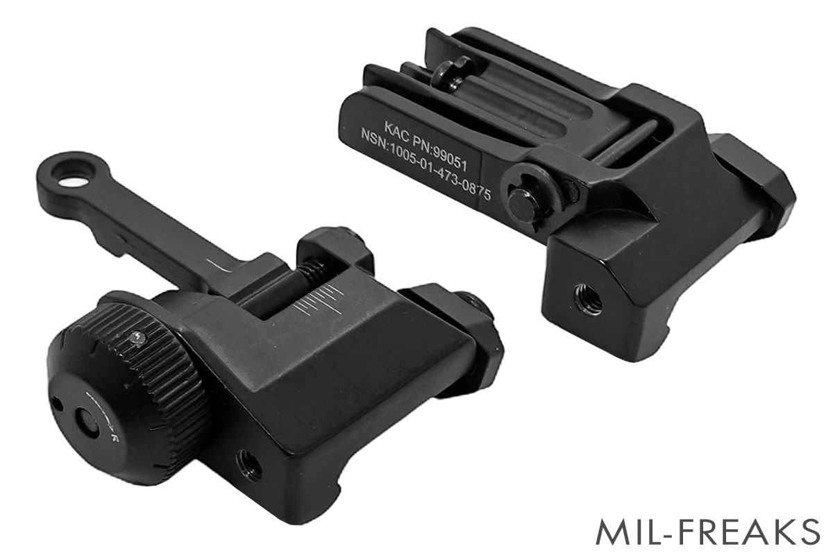 Holy Warrior Knight'sタイプ KAC M4/MK18 Folding フリップアップ BUIS アイアンサイト フロント/リア セット ブラック