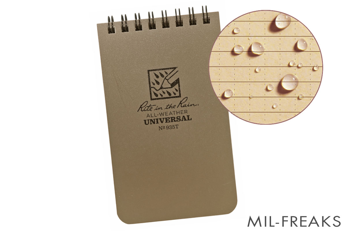 Rite in the Rain #935 オールウェザー 防水 ポケット ノートブック 3" x 5" サイズ TAN