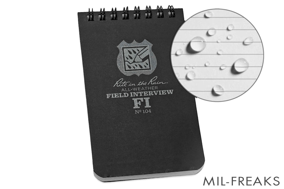 Rite in the Rain #104 オールウェザー 防水 FI フィールドインタビュー ノートブック 3" x 5" サイズ