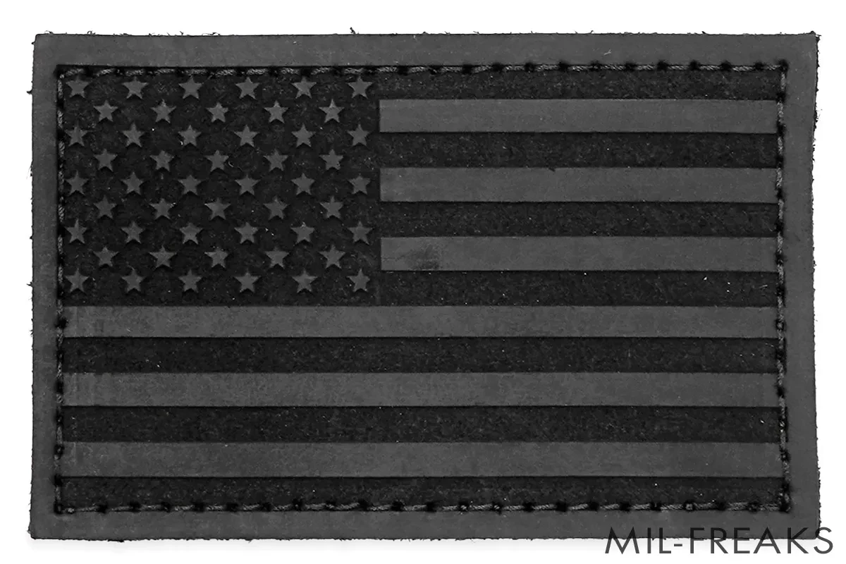 Whiskey 7 “Old Glory” 星条旗 レザーパッチ カラー: ブラック