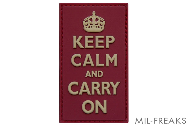 BritKitUSA "KEEP CALM AND CARRY ON" ベルクロ PVCパッチ