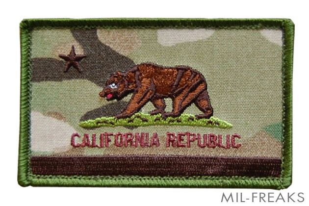 BritKitUSA US カリフォルニア州旗 "CALIFORNIA REPUBLIC" パッチ マルチカム 実物生地使用