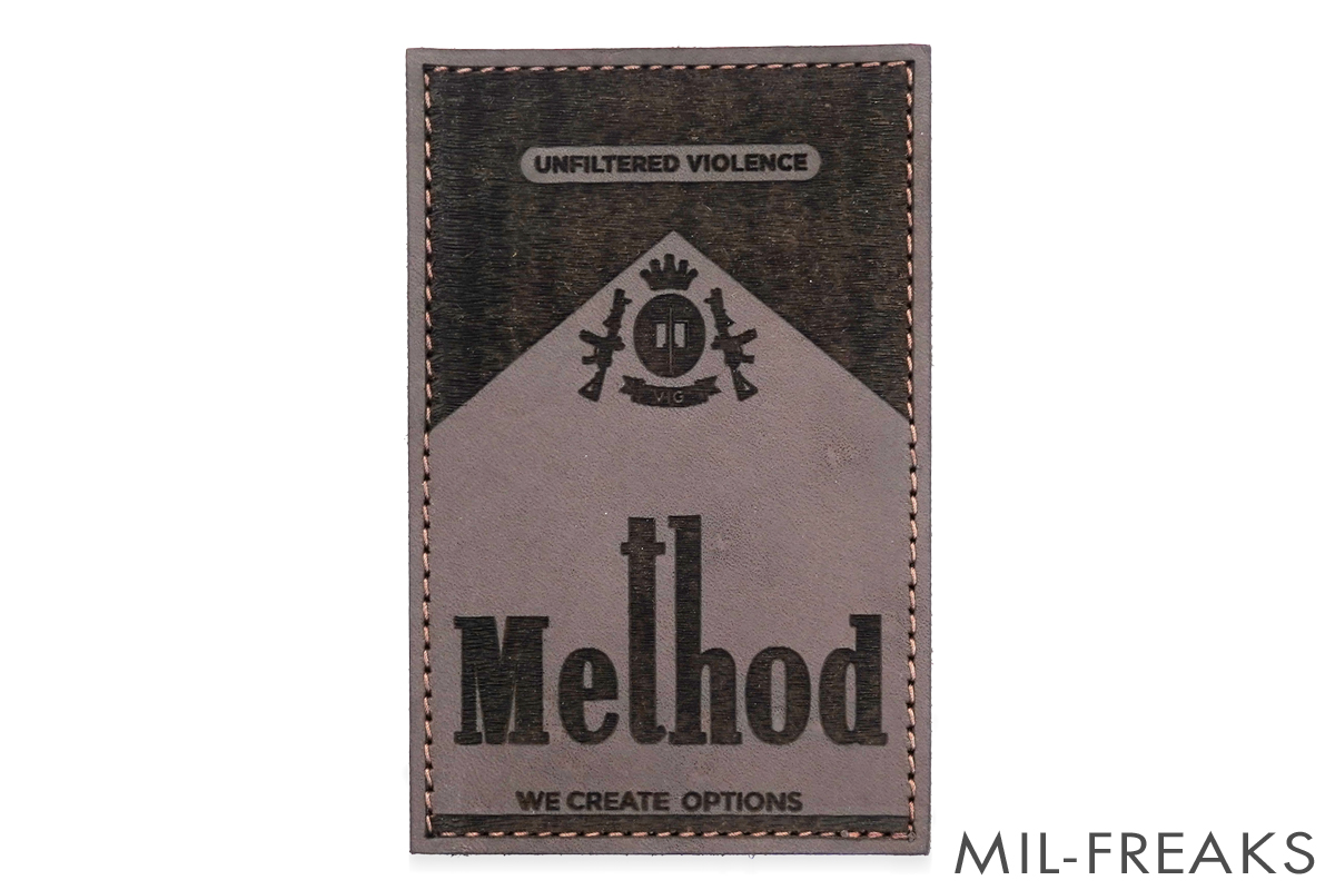 Whiskey 7 "Method Endeavors- MARBRO" レザーパッチ ダークグレー