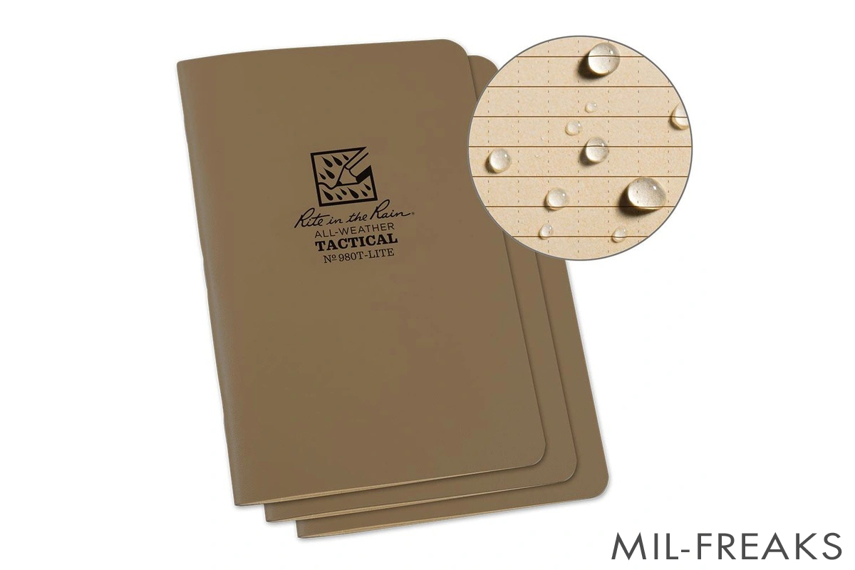 Rite in the Rain #980T-LITE オールウェザー 防水中綴じノートブック 3冊セット TAN