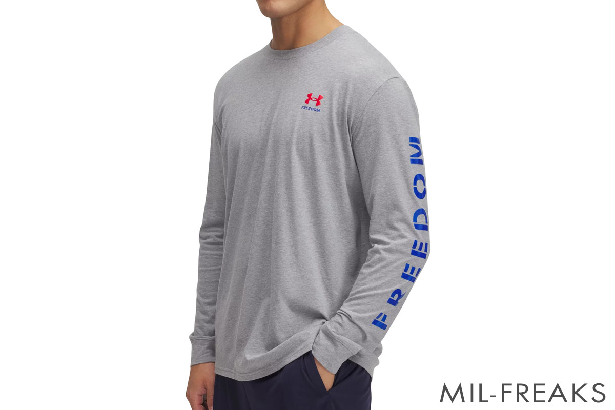 Under Armour Tactical Freedom FLAG ロングスリーブ ドライTシャツ 25年モデル グレーヘザー