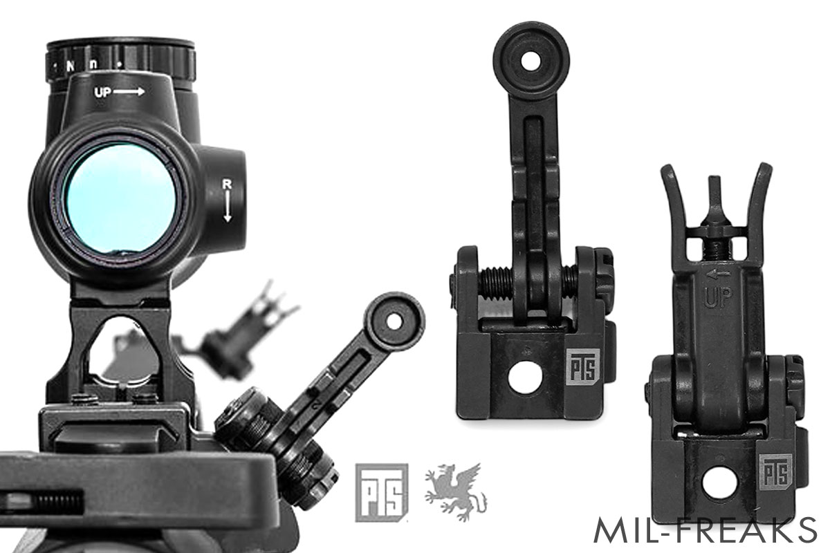 PTS Griffin Modular BUIS 前後セット フラットマウント & 45度オフセットマウント付 ブラック