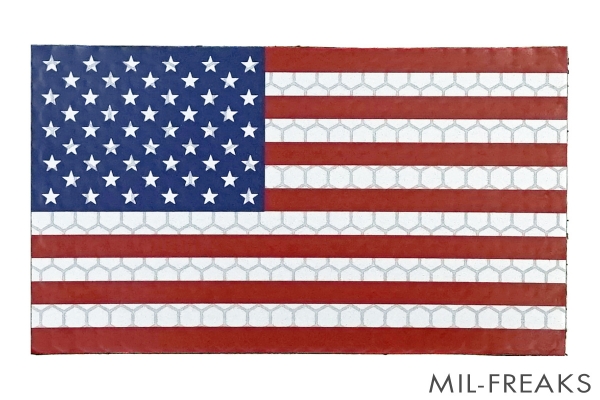 BritkitUSA US アメリカ国旗 SOLAS IR リフレクティブパッチ 左星