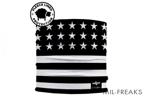 Hoo-rag Half Hoo POLARTEK MAX フリース アメリカ国旗 "ブラック&ホワイト"
