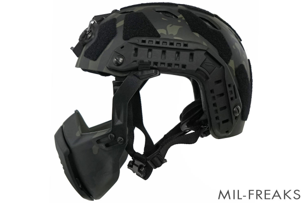 TMC Ops-Coreタイプ FAST SF ヘルメット + Ops-Coreタイプ MANDIBLE フェイスガードセット マルチカムブラック