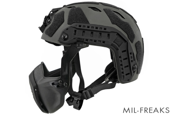 TMC Ops-Coreタイプ FAST SF ヘルメット + Ops-Coreタイプ MANDIBLE フェイスガードセット ウルフグレー