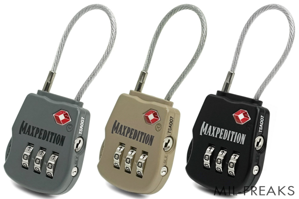 Maxpedition Tactical Luggage Lock ダイヤル式 TSA ワイヤーロック
