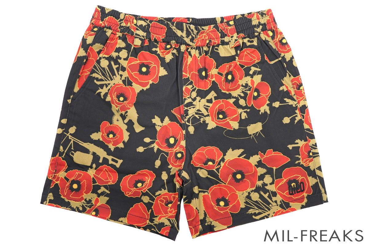 QILO x OTTE “Poppies of War” ショートパンツ ブラック【限定販売 