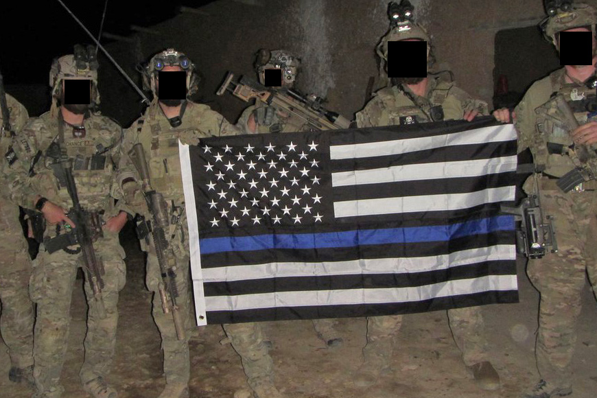 US 刺繍 アメリカ星条旗 Law Enforcement 