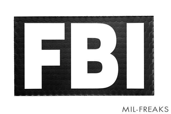 BritKitUSA "FBI" IRパッチ ホワイト/ブラック